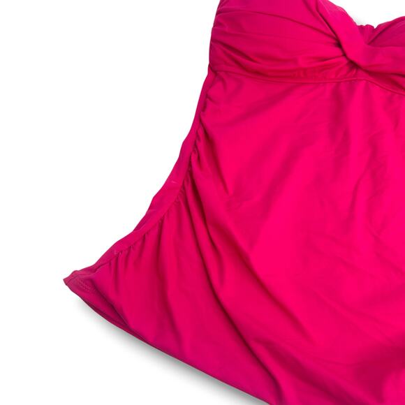 NEW Anne Cole Hot Pink Tankini Swim Top Size Large Halter Bandeau Strapless NWT - Picture 4 of 10